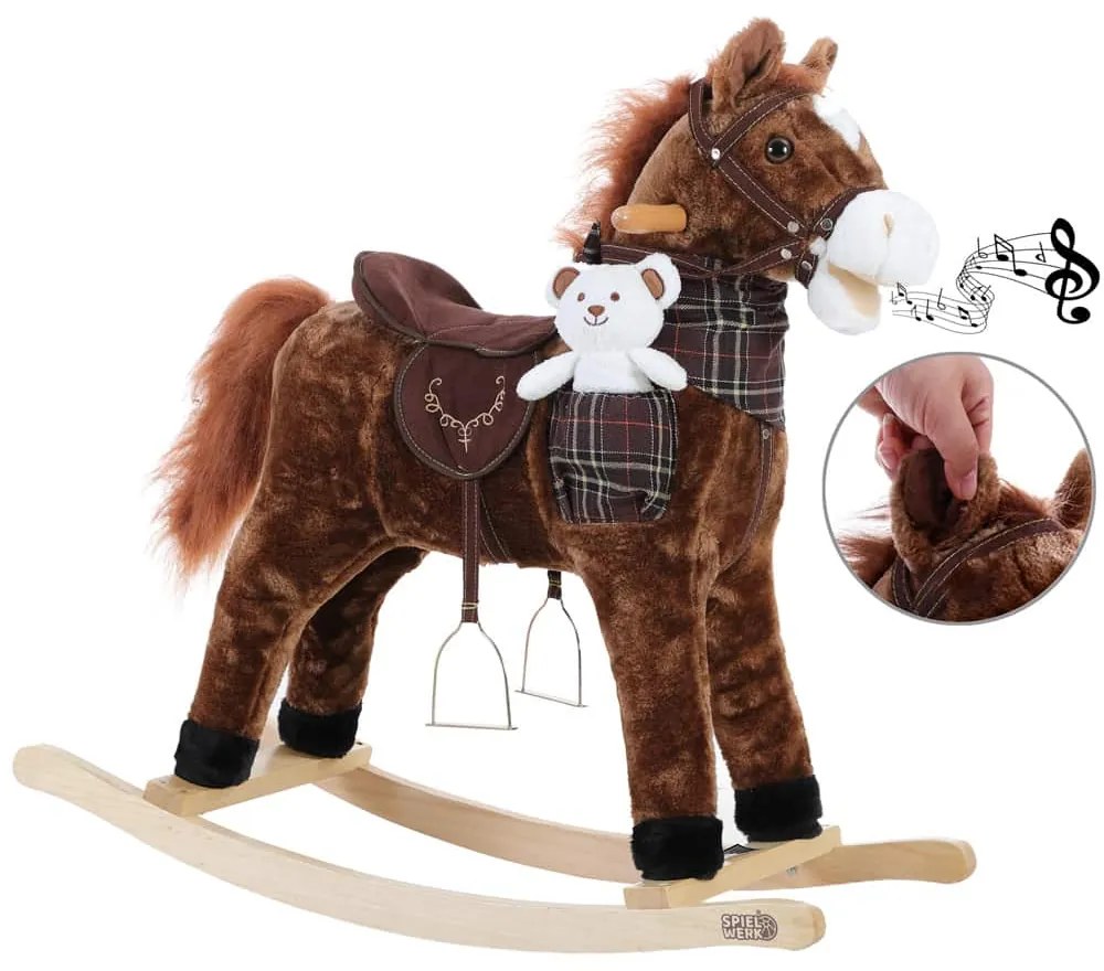 Balansoar cal brun cu efect sonor Spielwerk