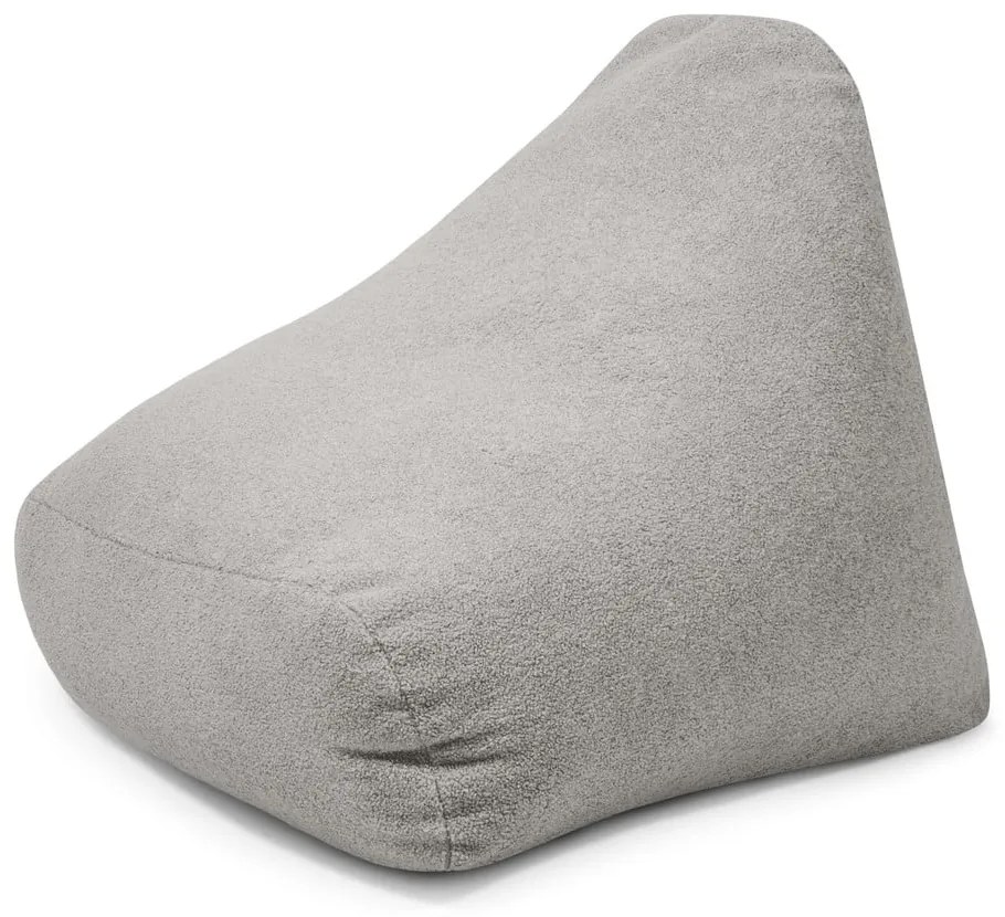 Fotoliu puf pentru copii gri deschis cu tapițerie din țesătură bouclé Snug 80 – SLOWDOWN