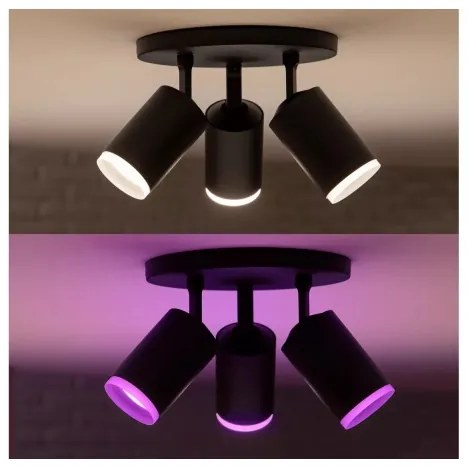 Philips Hue FUGATO LED RGBW spot 3xGU10/4,2W/230V negru dimabil