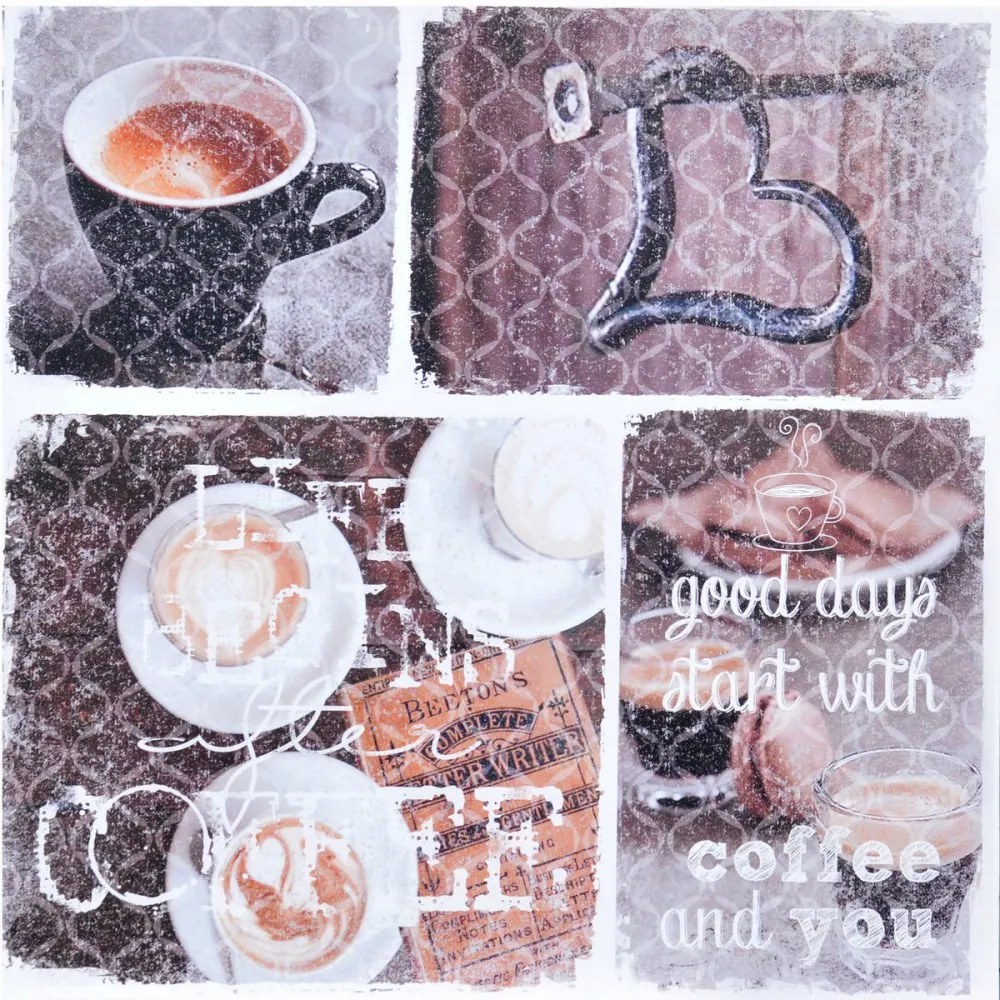 Falc Tablou pe pânză - Love to coffee 1, 50x50 cm