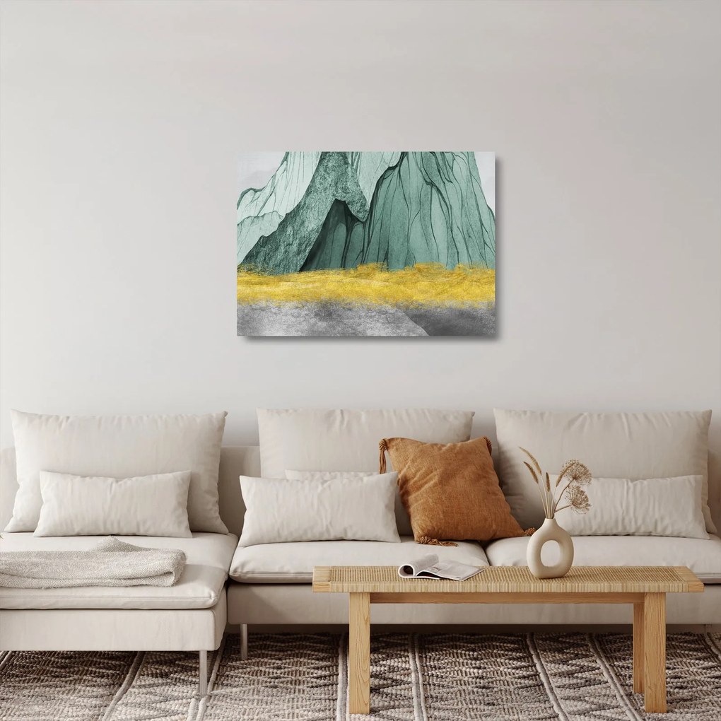 Tablou pe sticlă - Munții Smarald N⁰3 (70x50 cm)