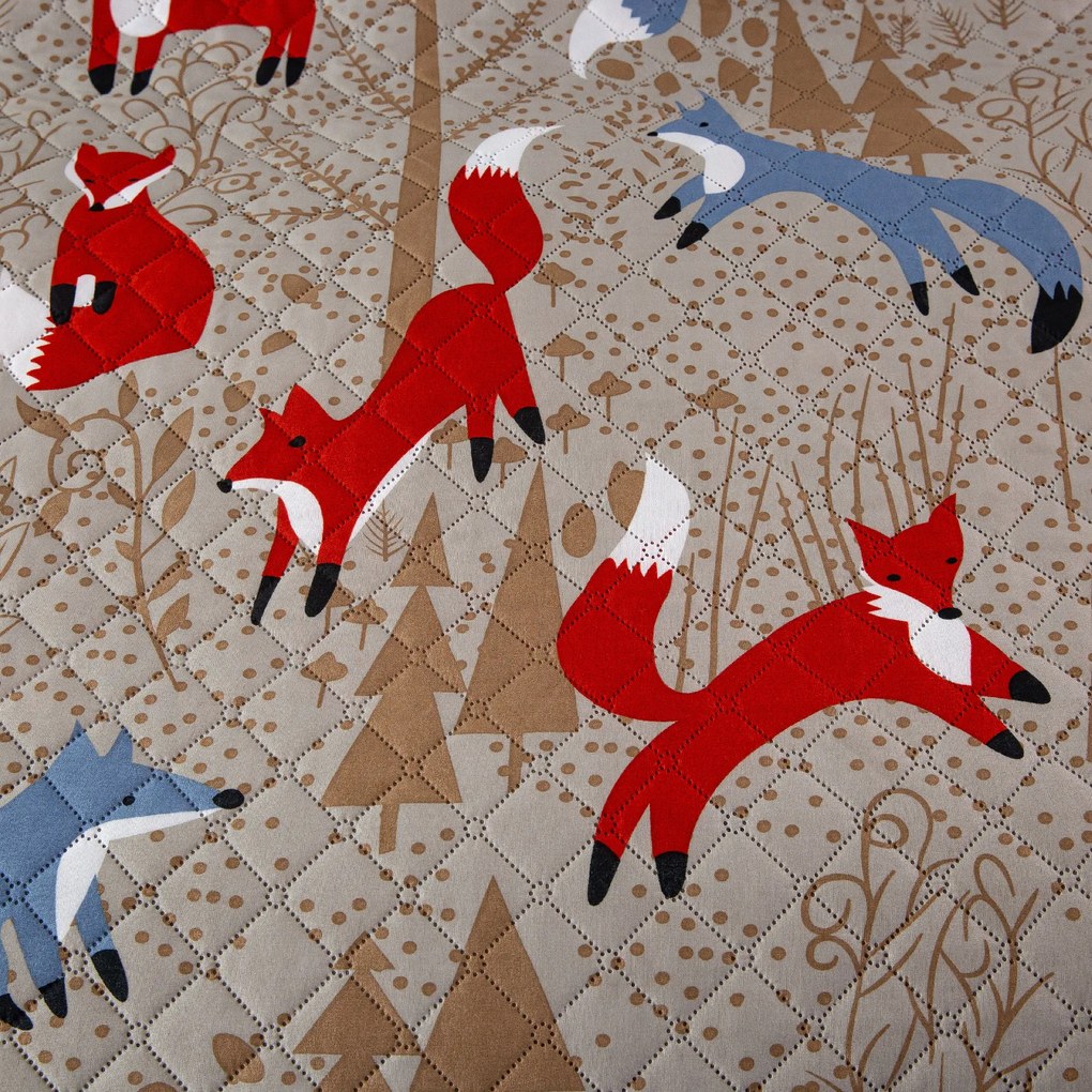 Cuvertura de pat maro cu model RED FOX Dimensiune: 220 x 240 cm