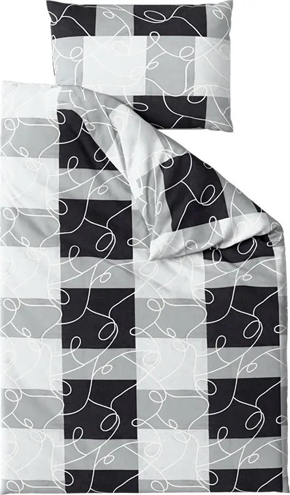 Lenjerie de pat din bumbac SQUARES BLEND gri Dimensiune lenjerie de pat: 70 x 90 cm | 140 x 200 cm