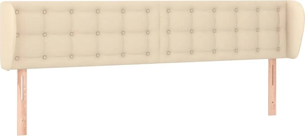 vidaXL Tăblie de pat cu aripioare crem 203x23x78/88 cm textil