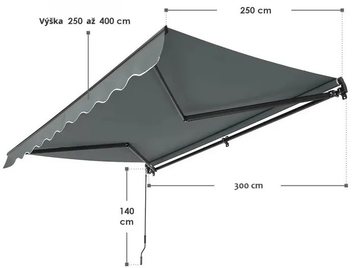 Juskys Marchiză 300 cm - gri
