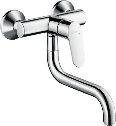 Baterie bucatarie Hansgrohe M416-W260, montare pe perete, pipa rotativa, crom