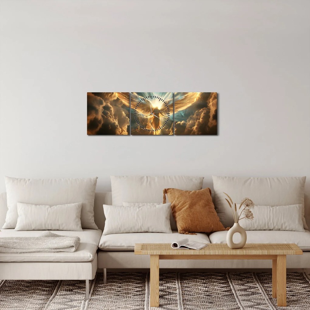 Tablou - Mitologie angelică (cu ceas) (90x30 cm)