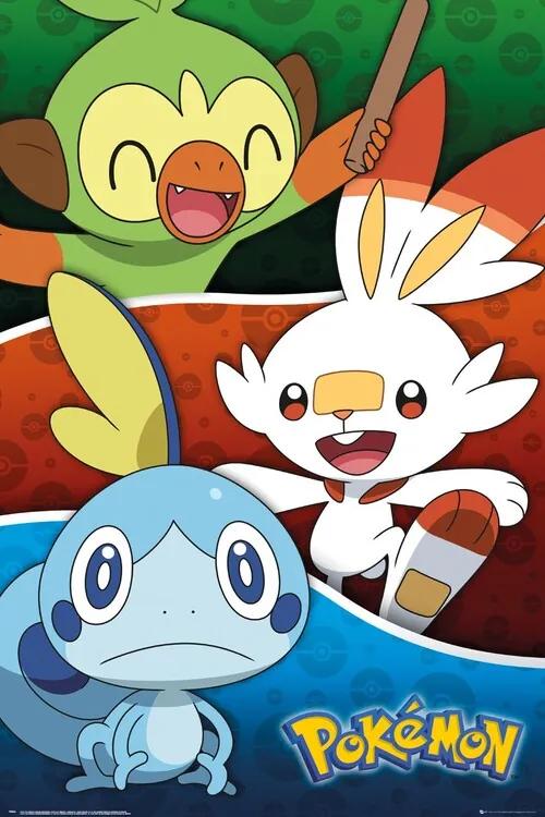 Poster Pokemon - Galar Starters, (61 x 91.5 cm)