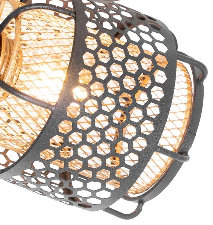 Plafoniera de design negru cu auriu 5 lumini - Noud