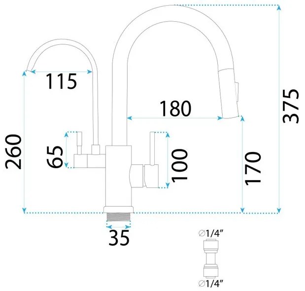 Baterie de bucatarie Rea Eco Fresh negru mat