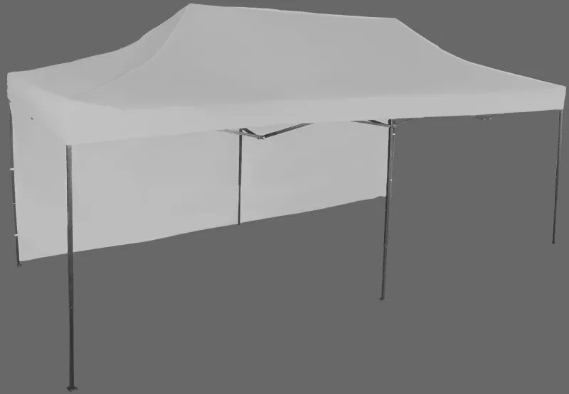 Pavilion de grădină 3x6m – din oțel, 1 perete lateral, Gri / antracit