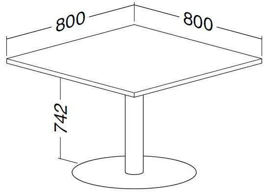 Masa de intalnire ProOffice 80 x 80 cm, fag
