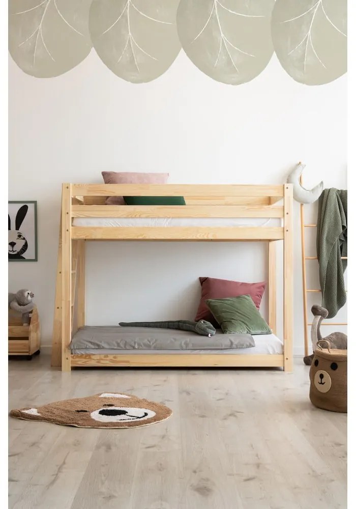 Pat supraetajat din lemn de pin 90x190 cm CLPB - Adeko