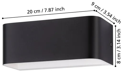 Aplică LED Eglo 901017 SANIA LED/10W/230V 3000K negru