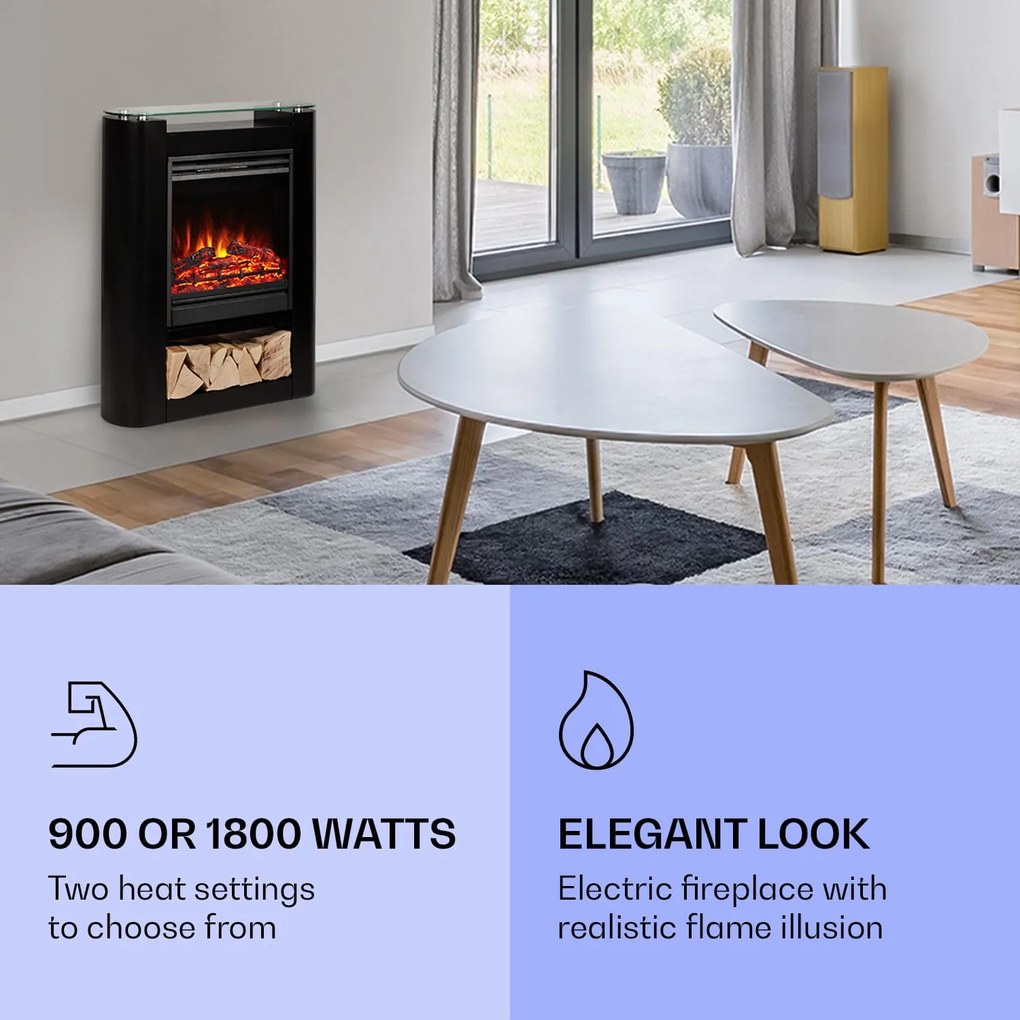 Klarstein Studio 5 Arc șemineu electric 1800 W LED flăcări ventilator telecomandă