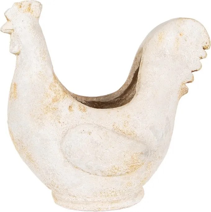 Ghiveci decorativ găină ,din ceramică, stil brocante