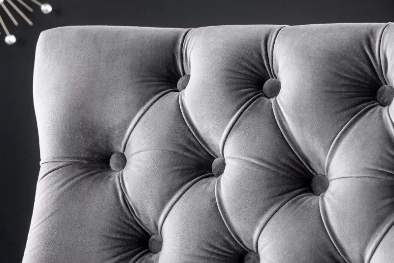 Banca de bar stil baroc Castle Deluxe 165cm, gri