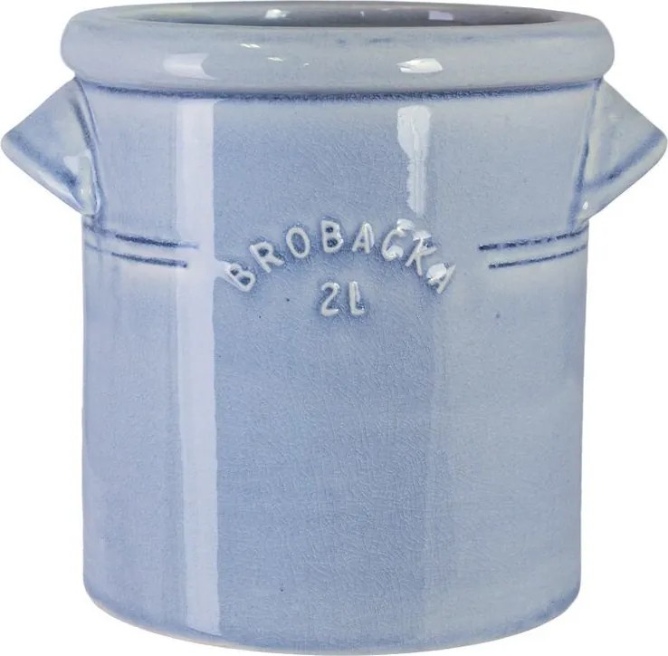 Ghiveci din ceramică glazurată manual 2L bleu deschis, „Brobacka"