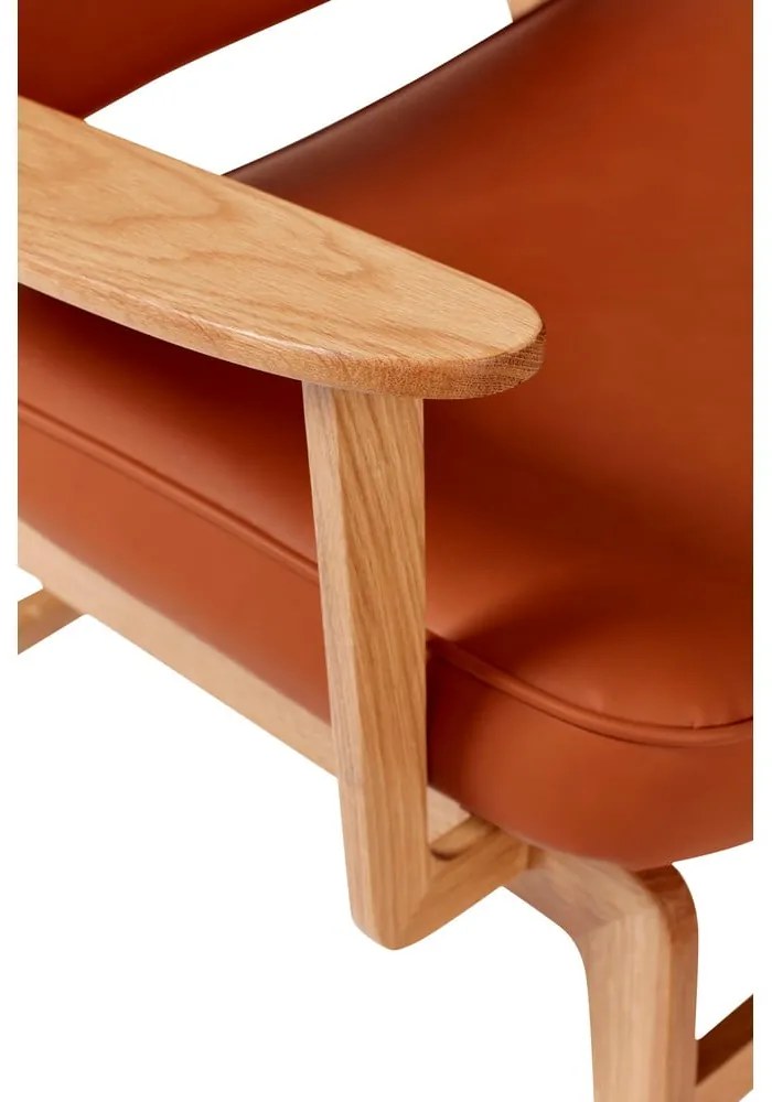 Fotoliu din imitație piele Hübsch Haze, portocaliu