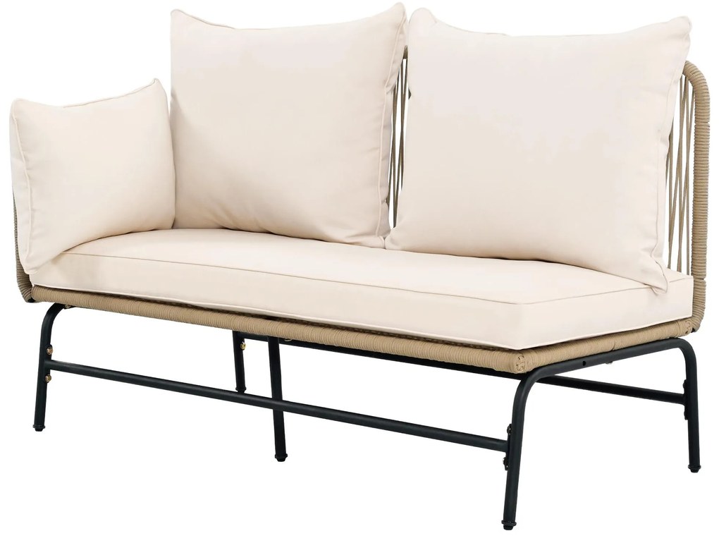 Set de mobilier de grădină cu cadru din fier, Bej | Aosom Romania