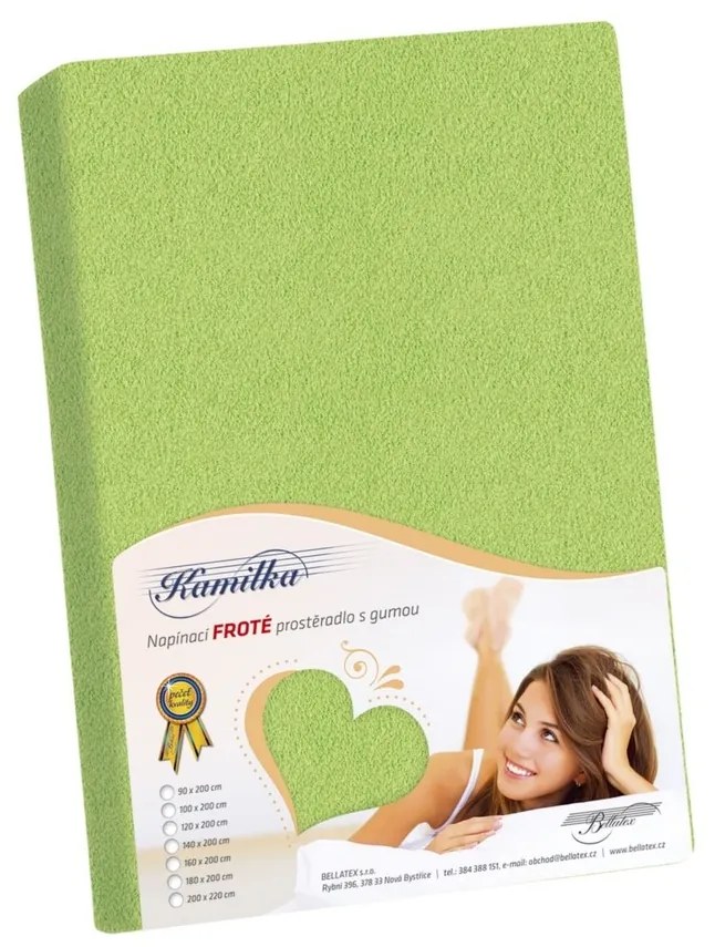 Cearşaf de pat Kamilka, măsliniu, 120 x 200 cm