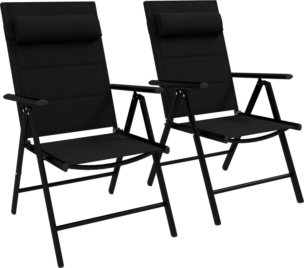 Outsunny Set 2 Scaune Pliabile Aluminiu pentru Terasă cu Spătar Ajustabil Gri | Aosom Romania