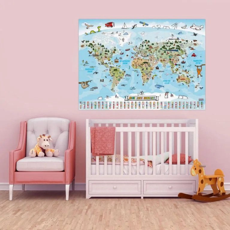 Harta lumii educaționale pentru copii 140 x 100 cm