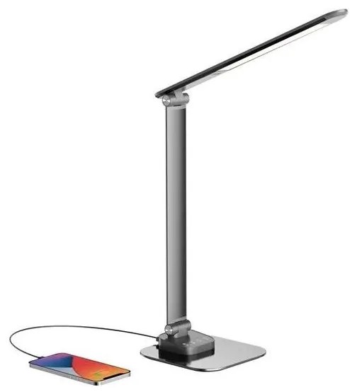 Lampă LED dimabilă de masă cu USB LED/7,5W/230V 3000K/4000K/5500K antracit