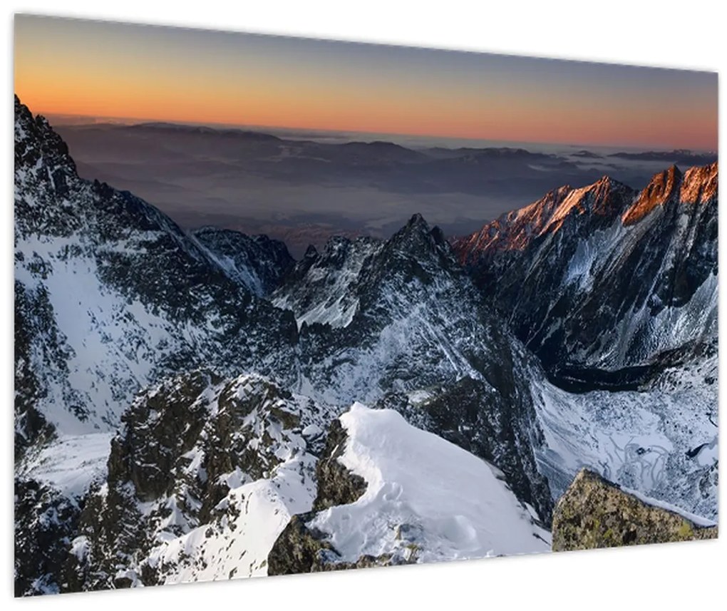 Tablou - Răsărit de soare în munți (90x60 cm)