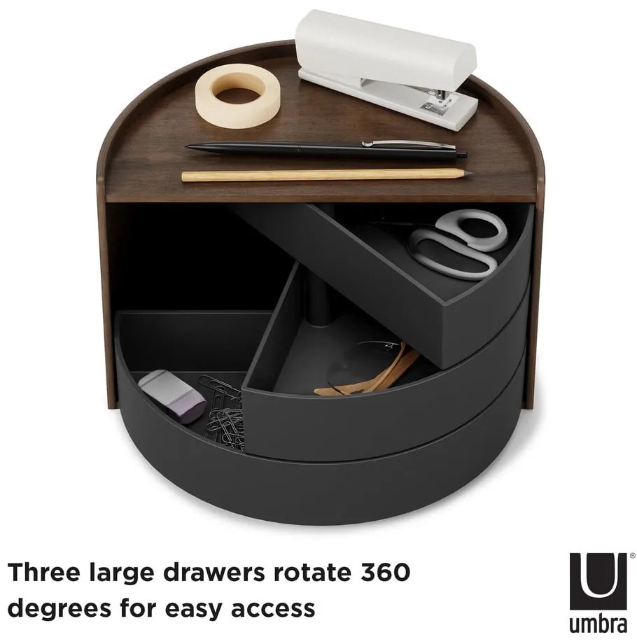 Organizator de baie negru rotativ Moona – Umbra