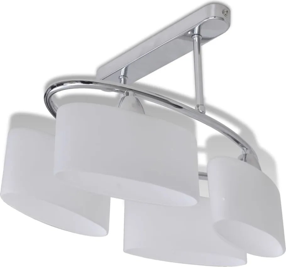 vidaXL Plafonieră cu abajururi de sticlă elipsoide, pentru 4 becuri E14
