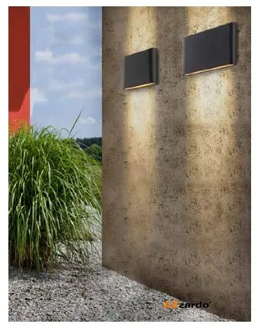 Aplica LED de perete exterior ambientala IP54 CREMONA M negru