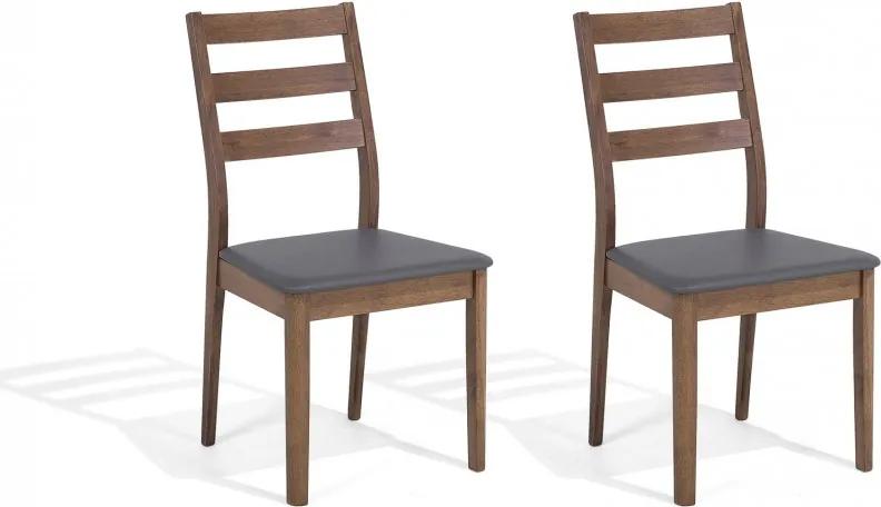 Set de 2 scaune Modesto, maro/gri