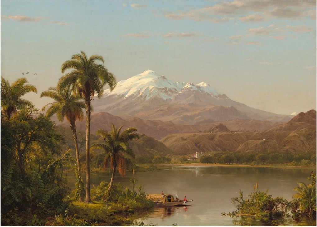 Tablou pe sticlă - Frederic Edwin Church, Tamaca Palms, reproducere (70x50 cm)