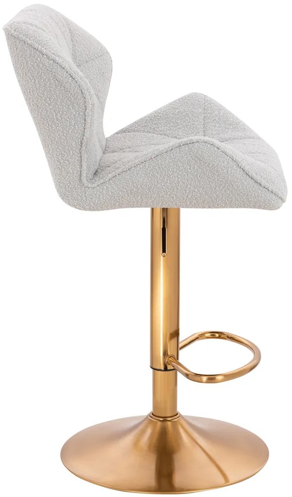 HR111W Scaun Gri Boucle cu Bază Aurie