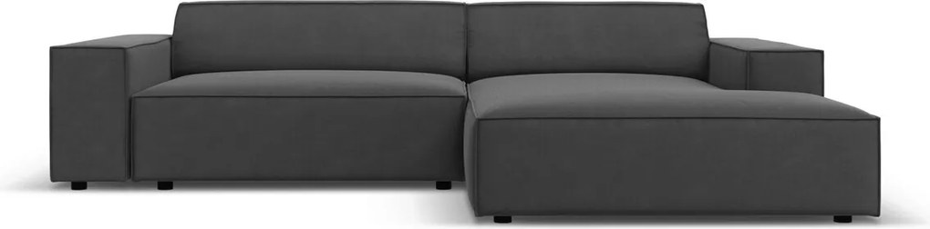 Coltar modular dreapta 3 locuri, Jodie, Micadoni Home, BL, 224x166x70 cm, catifea, gri