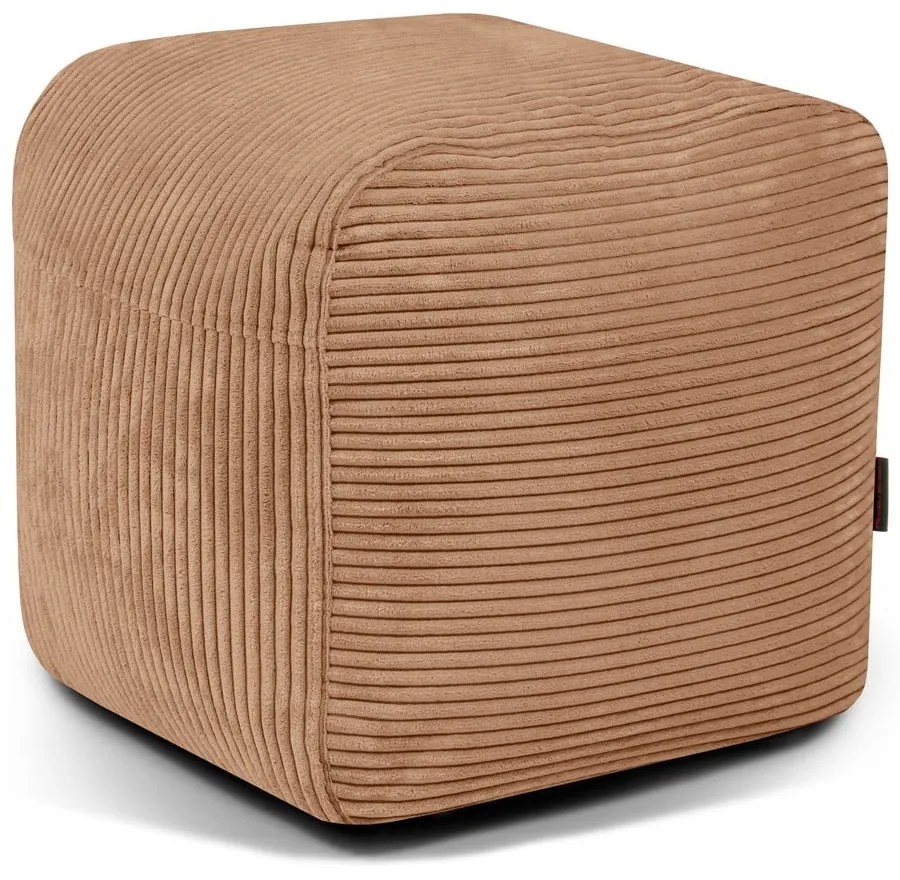 Fotoliu bean bag maro cu tapițerie din catifea reiată Plus 50 Lounge – SLOWDOWN