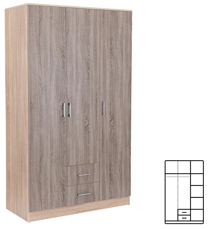 Dulap Miami 120x205 cm stejar York-stejar Sonoma