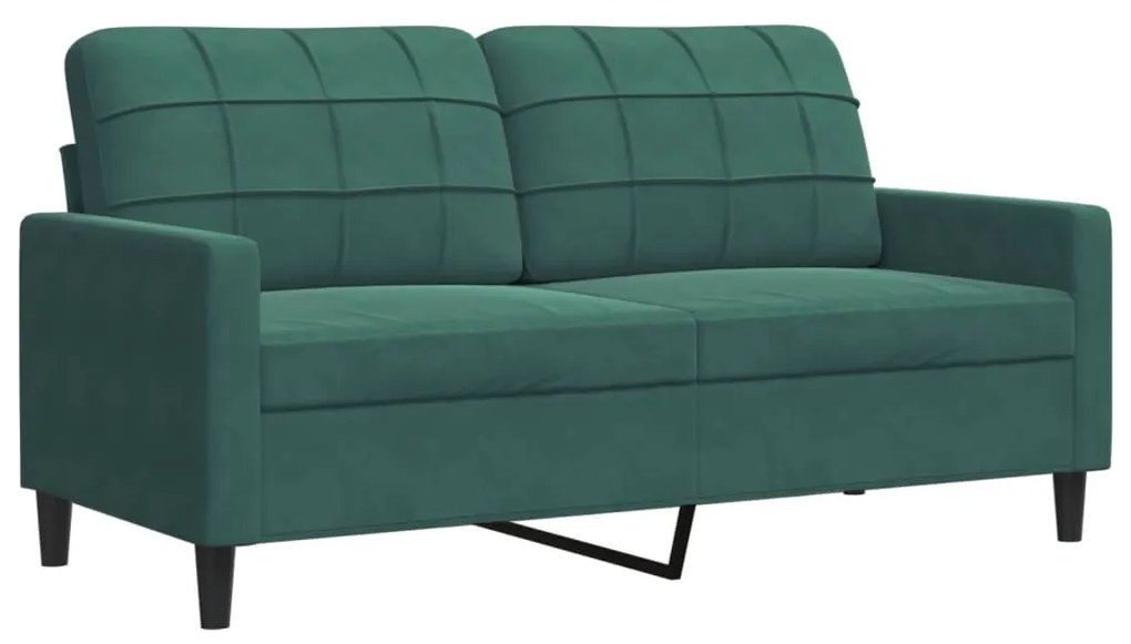 4007626 vidaXL Canapea cu 2 locuri, verde închis, 140 cm, catifea