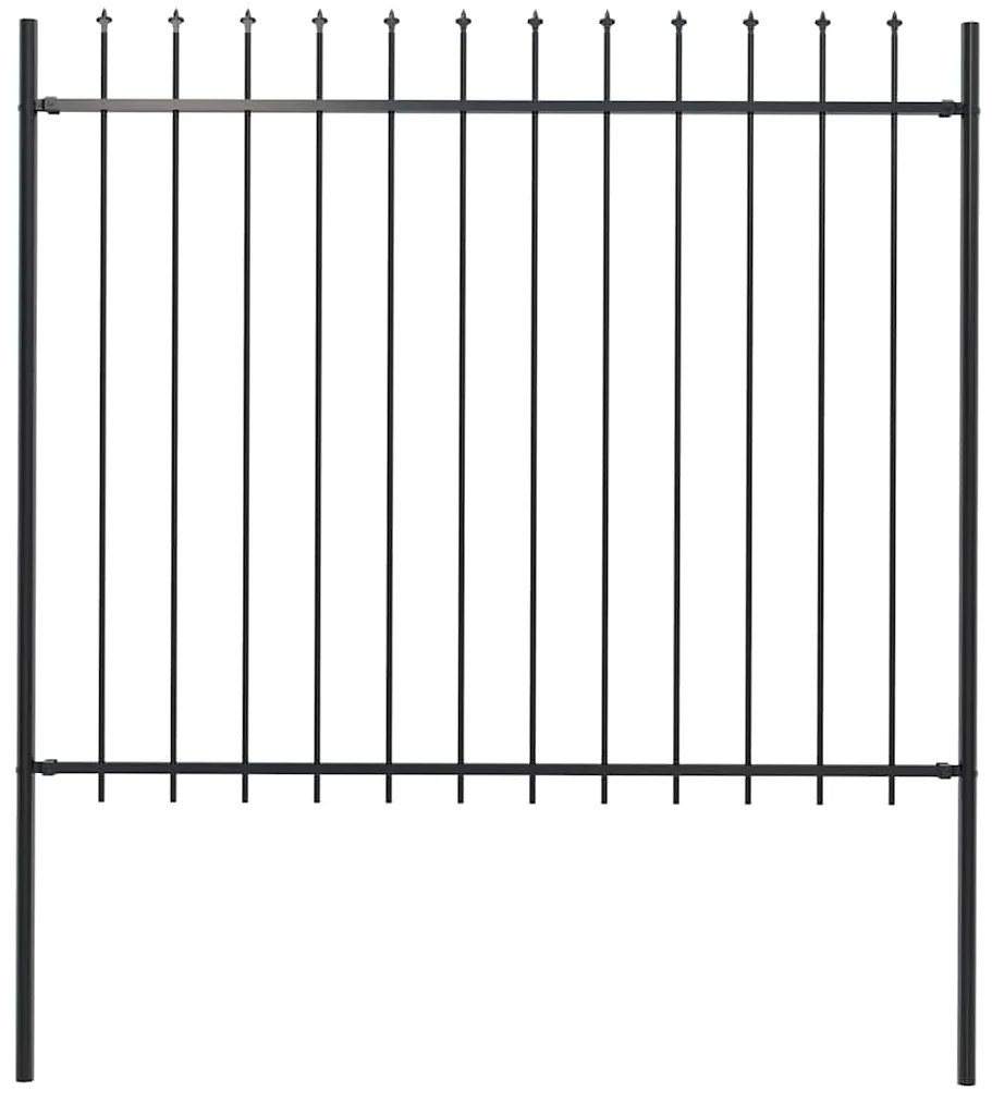 vidaXL Gard de grădină cu vârf tip suliță din oțel, 181x150 cm, negru