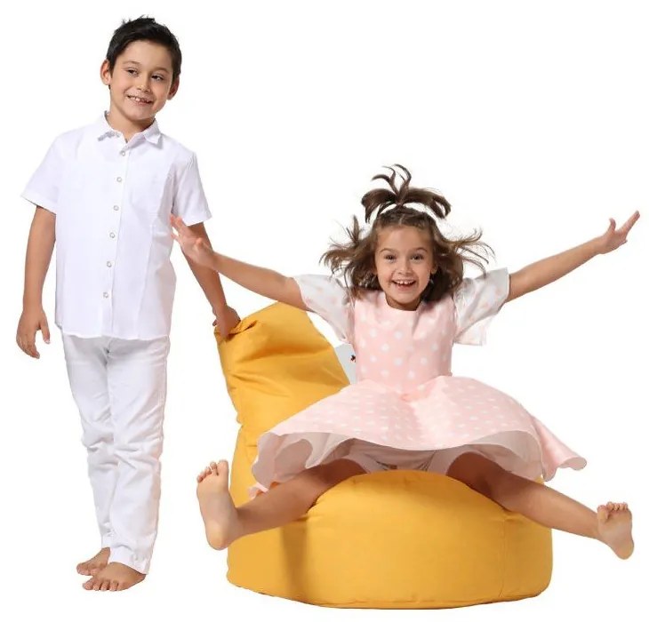 Fotoliu puf pentru copii galben Baton – Floriane Garden