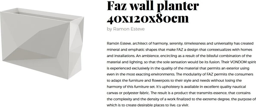 Ghiveci / Jardiniera plante design decorativ modern Faz CUBO PLANTER III