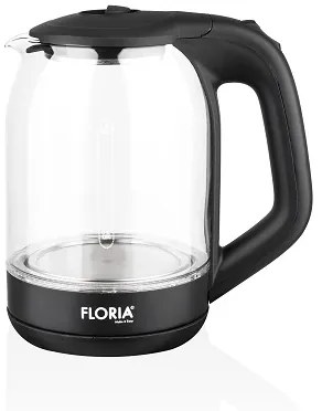 Cana fierbator din sticla FLORIA ZLN-3505, Leduri iluminare apa, Putere 1500 W, Capacitate 1.8L