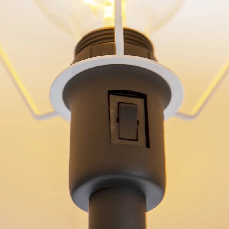 Lampă de podea clasică neagră cu abajur negru și lampă de citit - Retro