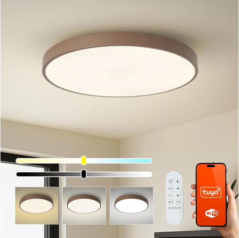 Brilagi-LED Corp de iluminat pentru piscină POOL SMART, LED 100W, 230V, 80 cm, Wi-Fi Tuya + telecomandă, maro
