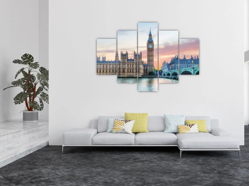 Tablou - Londra în culori pastelate (150x105 cm)