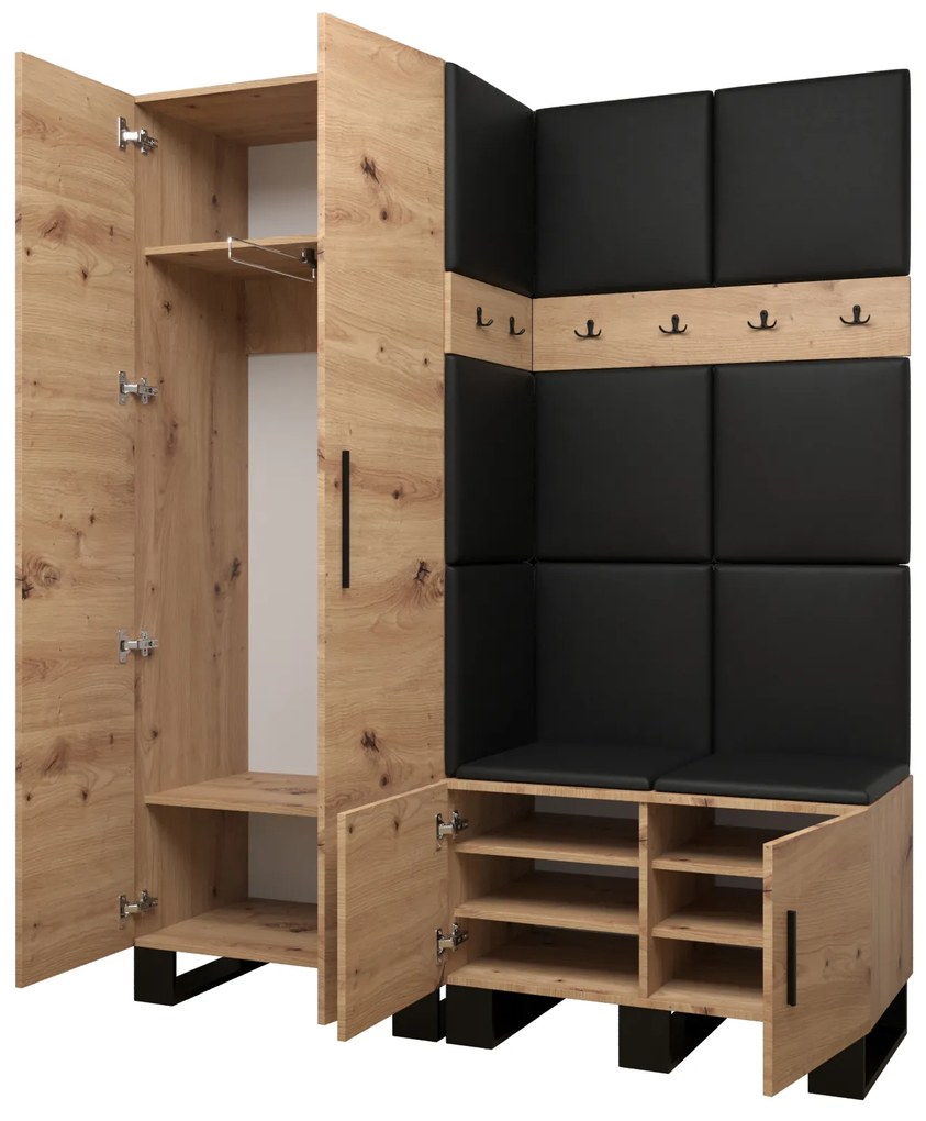 Set mobilier pentru hol Amanda 2 (Stejar artisan + roz). 1085867