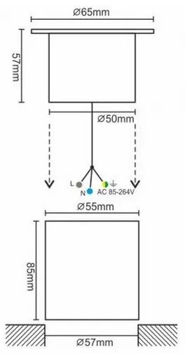 LED Iluminat acces exterior LED/4W/285-264V IP67 2800K