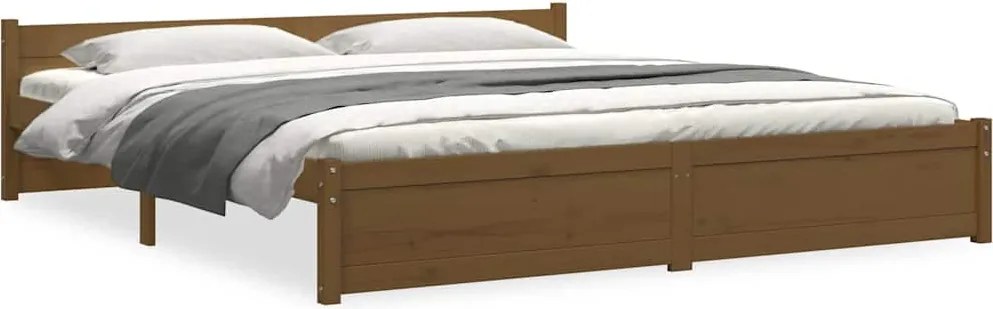 vidaXL Cadru de pat, maro miere, 200x200 cm, lemn masiv