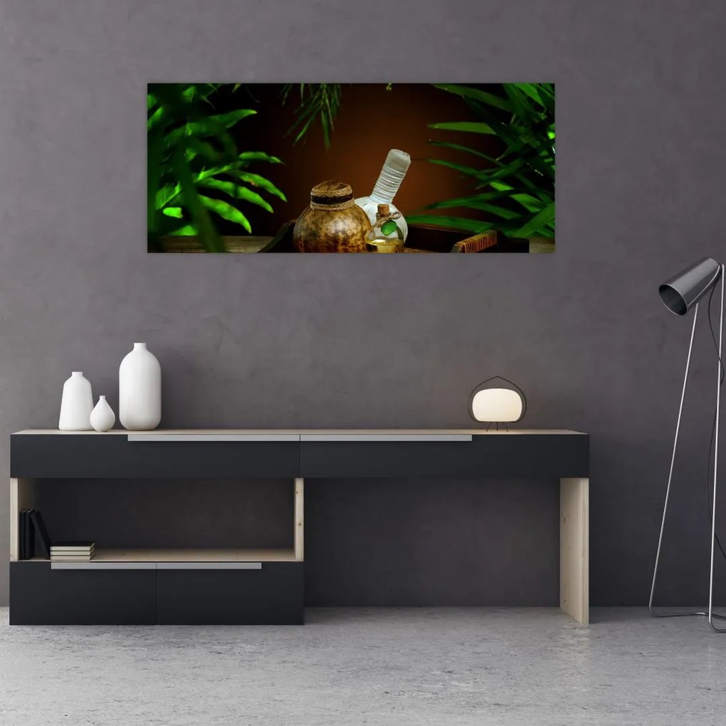 Tablou cu obiectele spa (120x50 cm)